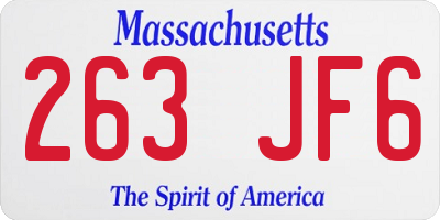 MA license plate 263JF6
