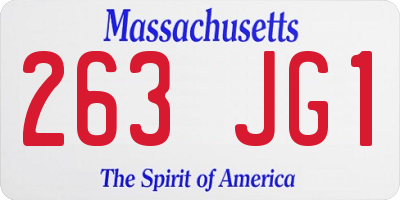 MA license plate 263JG1