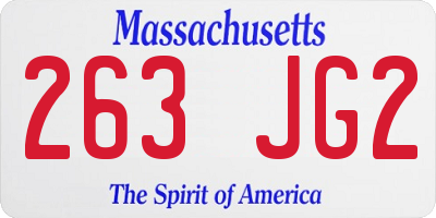 MA license plate 263JG2