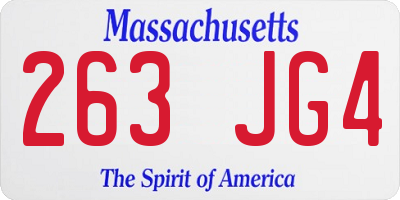 MA license plate 263JG4