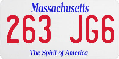 MA license plate 263JG6