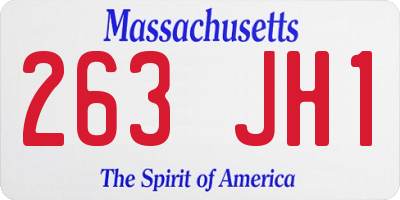 MA license plate 263JH1