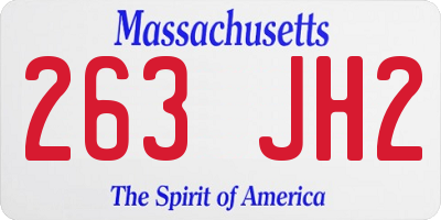 MA license plate 263JH2