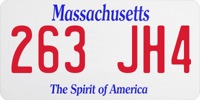 MA license plate 263JH4