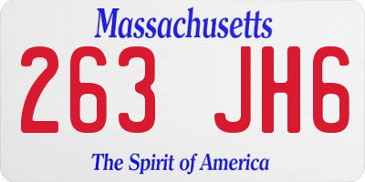 MA license plate 263JH6