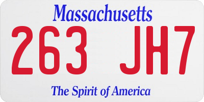 MA license plate 263JH7