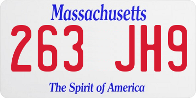 MA license plate 263JH9