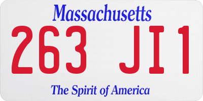 MA license plate 263JI1