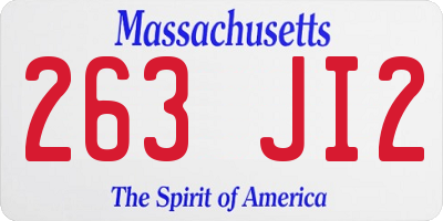 MA license plate 263JI2