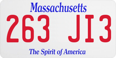 MA license plate 263JI3