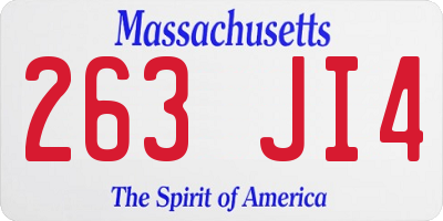 MA license plate 263JI4