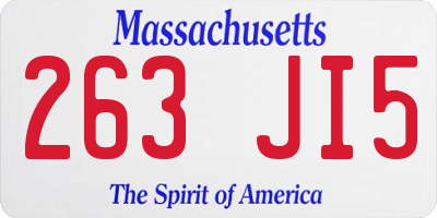 MA license plate 263JI5