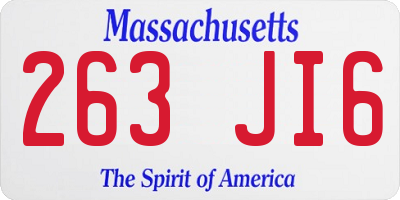 MA license plate 263JI6