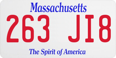 MA license plate 263JI8
