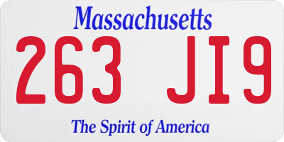 MA license plate 263JI9