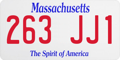 MA license plate 263JJ1