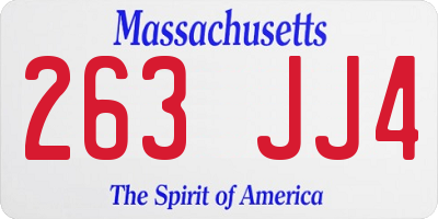 MA license plate 263JJ4