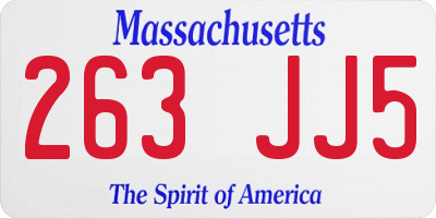 MA license plate 263JJ5