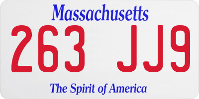 MA license plate 263JJ9