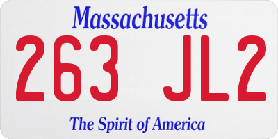 MA license plate 263JL2