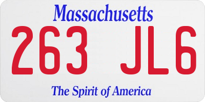 MA license plate 263JL6