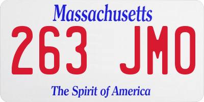 MA license plate 263JM0