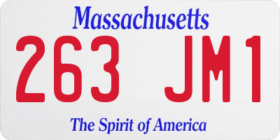 MA license plate 263JM1