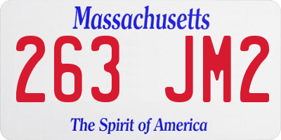 MA license plate 263JM2