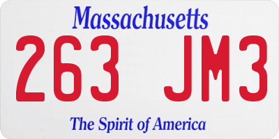 MA license plate 263JM3