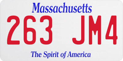 MA license plate 263JM4
