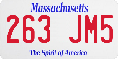 MA license plate 263JM5