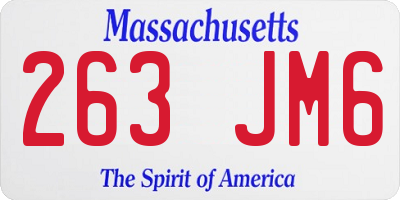 MA license plate 263JM6