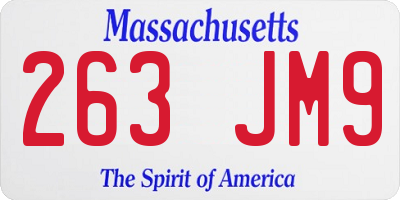 MA license plate 263JM9