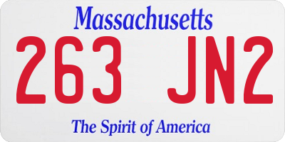 MA license plate 263JN2