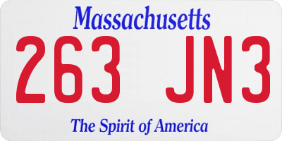 MA license plate 263JN3