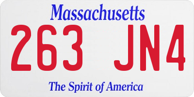 MA license plate 263JN4