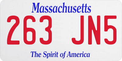 MA license plate 263JN5