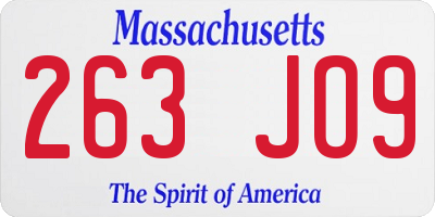 MA license plate 263JO9