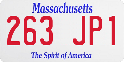 MA license plate 263JP1