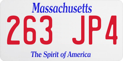 MA license plate 263JP4