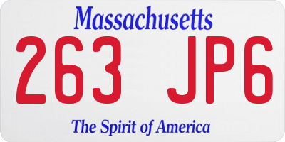 MA license plate 263JP6