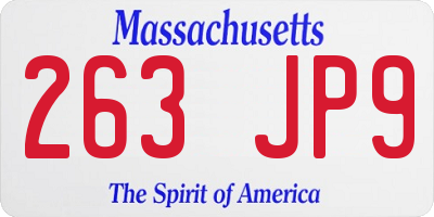 MA license plate 263JP9