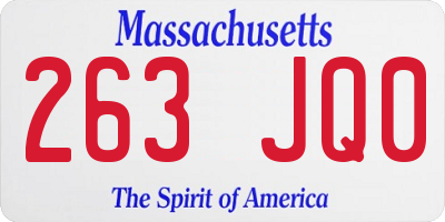 MA license plate 263JQ0