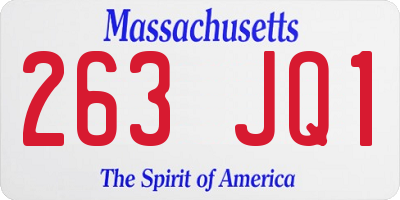 MA license plate 263JQ1