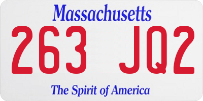 MA license plate 263JQ2