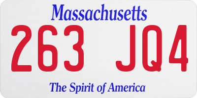 MA license plate 263JQ4