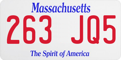 MA license plate 263JQ5
