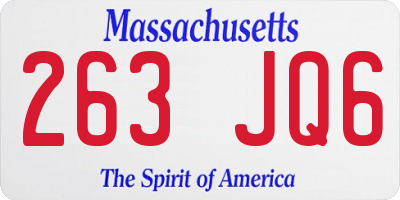 MA license plate 263JQ6
