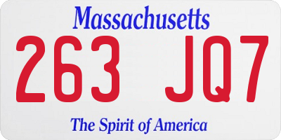 MA license plate 263JQ7