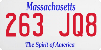 MA license plate 263JQ8